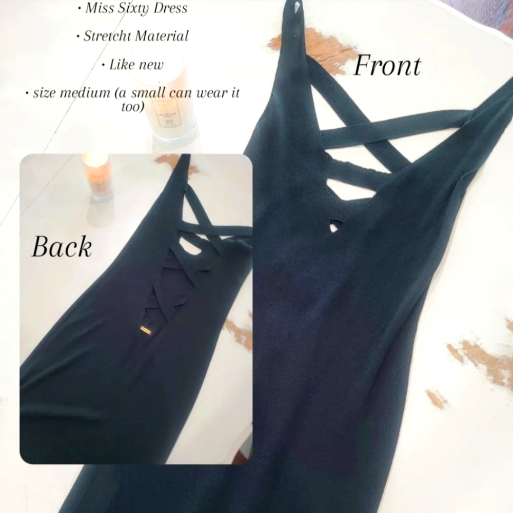 New Miss Sixty open Back Dress Black S-M